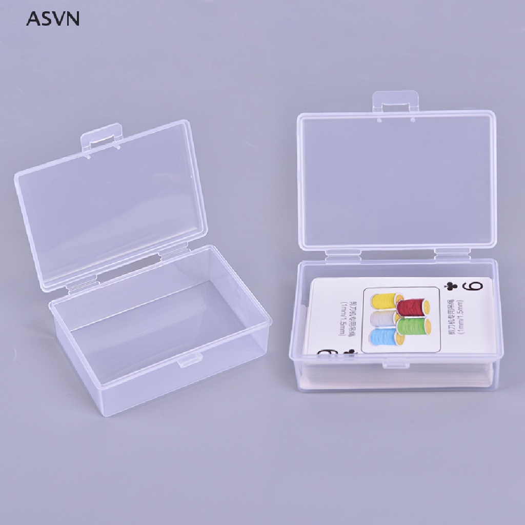 Asvn❤ Bộ 2 Hộp Nhựa Trong Suốt Đựng Bài Poker Tiện Dụng Ốp