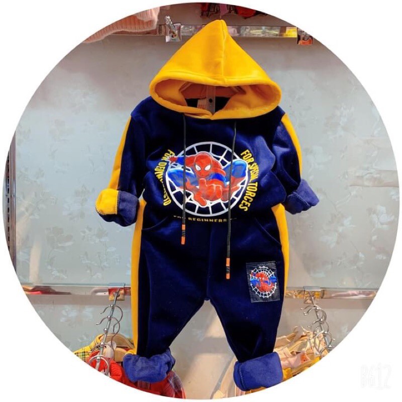 Bộ nỉ nhung siêu dày, siêu ấm 3-6 tuổi