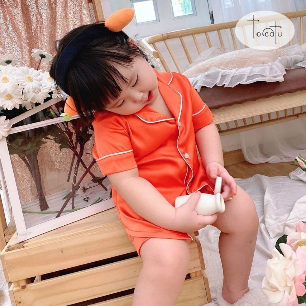 [HÀNG LOẠI 1]PIJAMA Lụa Cộc Tay Cho Bé Từ 6 Tháng Đến 10 Tuổi Cực Kì Mềm Mại Và Thoải Mái