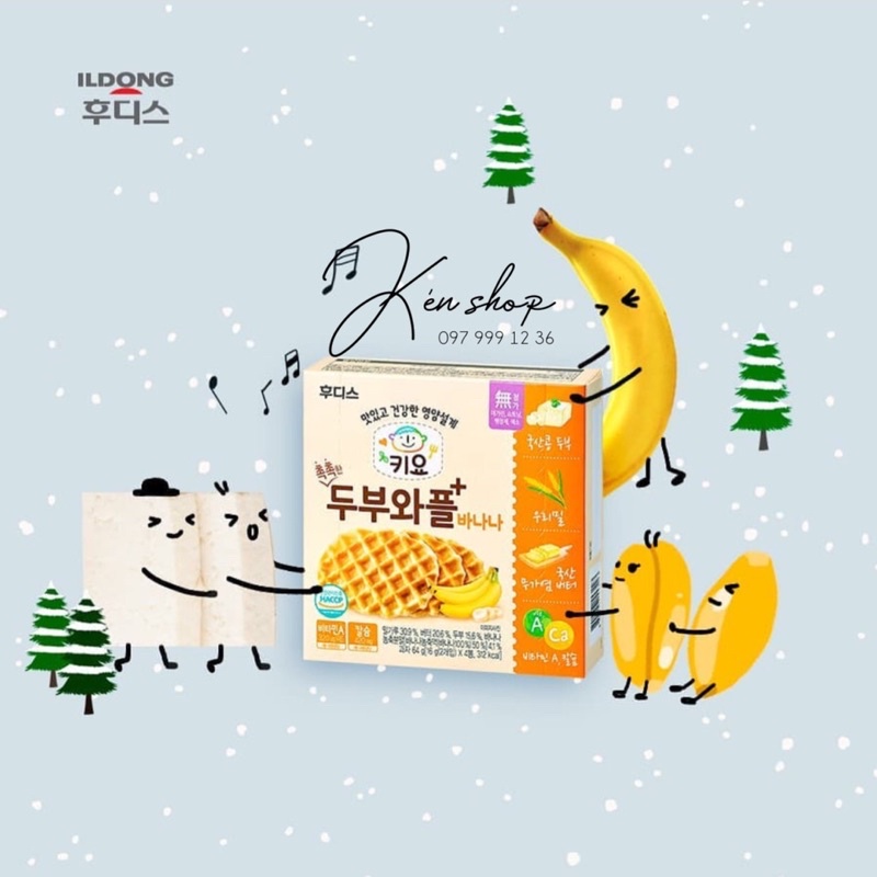 Bánh Waffles đậu hũ non Ildong  7M+  mẫu mới
