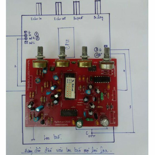 Mạch độ reverb cho loa kéo, kèm hướng dẩn.