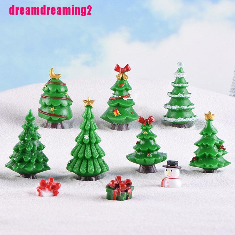 Christmas Trees gift Figurines Fairy Garden Miniatures Resin Craft Landscape