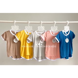Bộ đồ thun lạnh Minky mom bé trai bé gái cấp, túi zip, Đồ bộ Minky mom cho bé từ 6 đến 16 kg