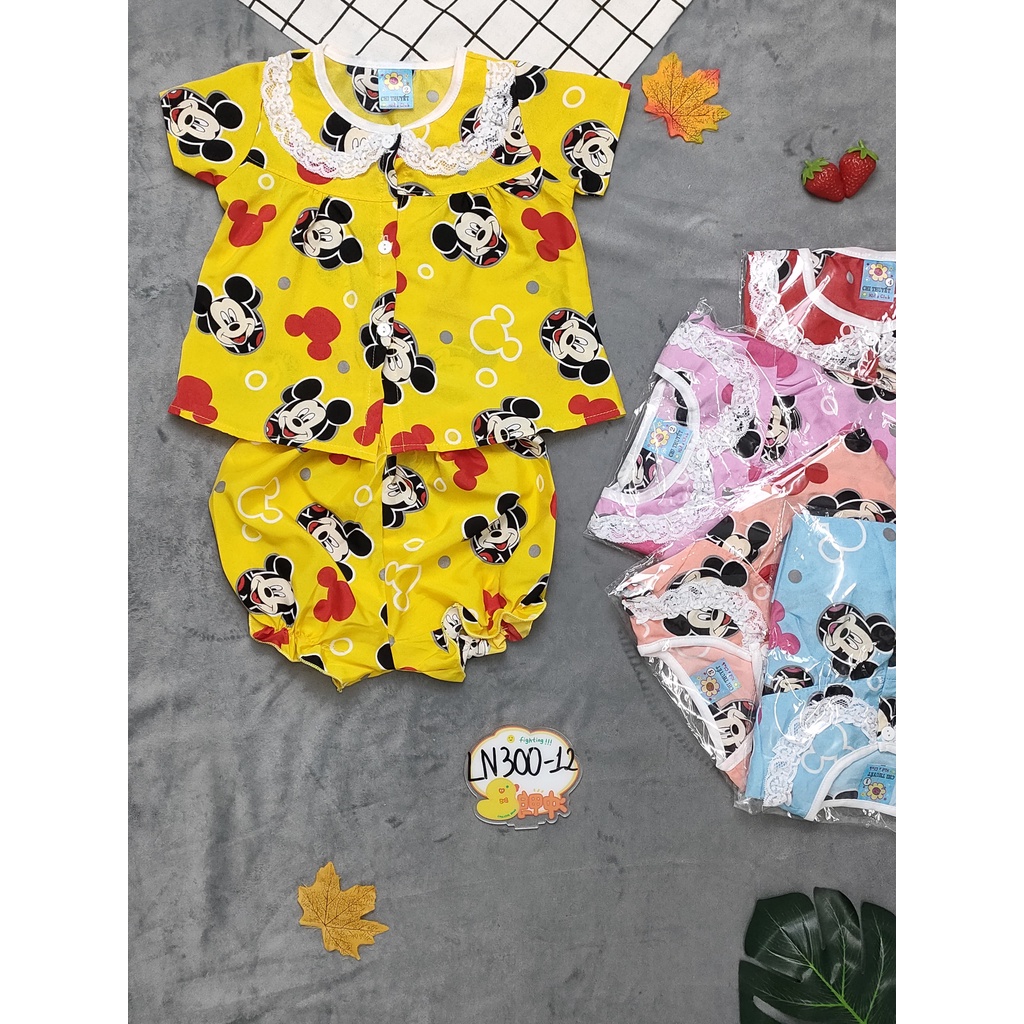 Bộ Lụa Khuy Giữa Bé ( 8-14kg) (giao màu ngẫu nhiên)