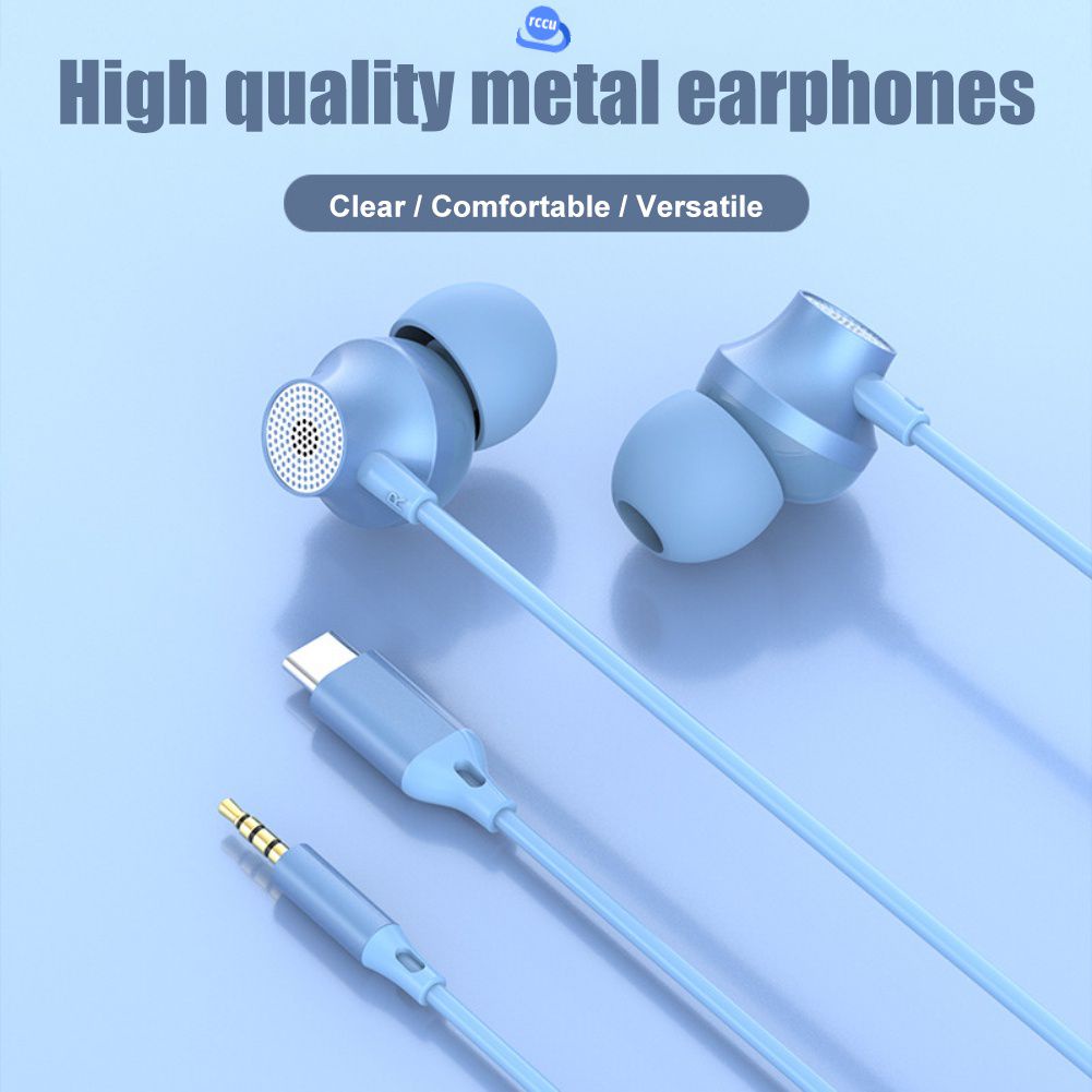Tai Nghe Có Dây Tai Nghe Hifi Siêu Bass 3.5Mm Loại-C Chống Ồn-Tai Nghe Stereo Tai Nghe Nhét Tai Công Thái Học tai Nghe Nhét Tai Thể Thao Rccu