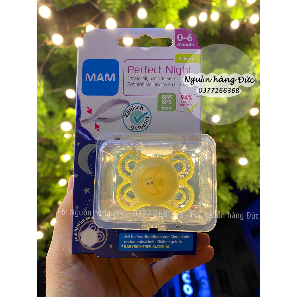 Ti giả MAM Đức 0-6m chỉnh nha cho bé - MAM Perfect Night  - Ty giả Nguồn hàng Đức