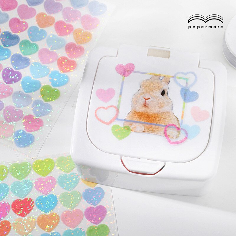 Miếng Dán Trang Trí Hình Trái Tim Nhiều Màu Sắc Cho Album Ảnh Diy