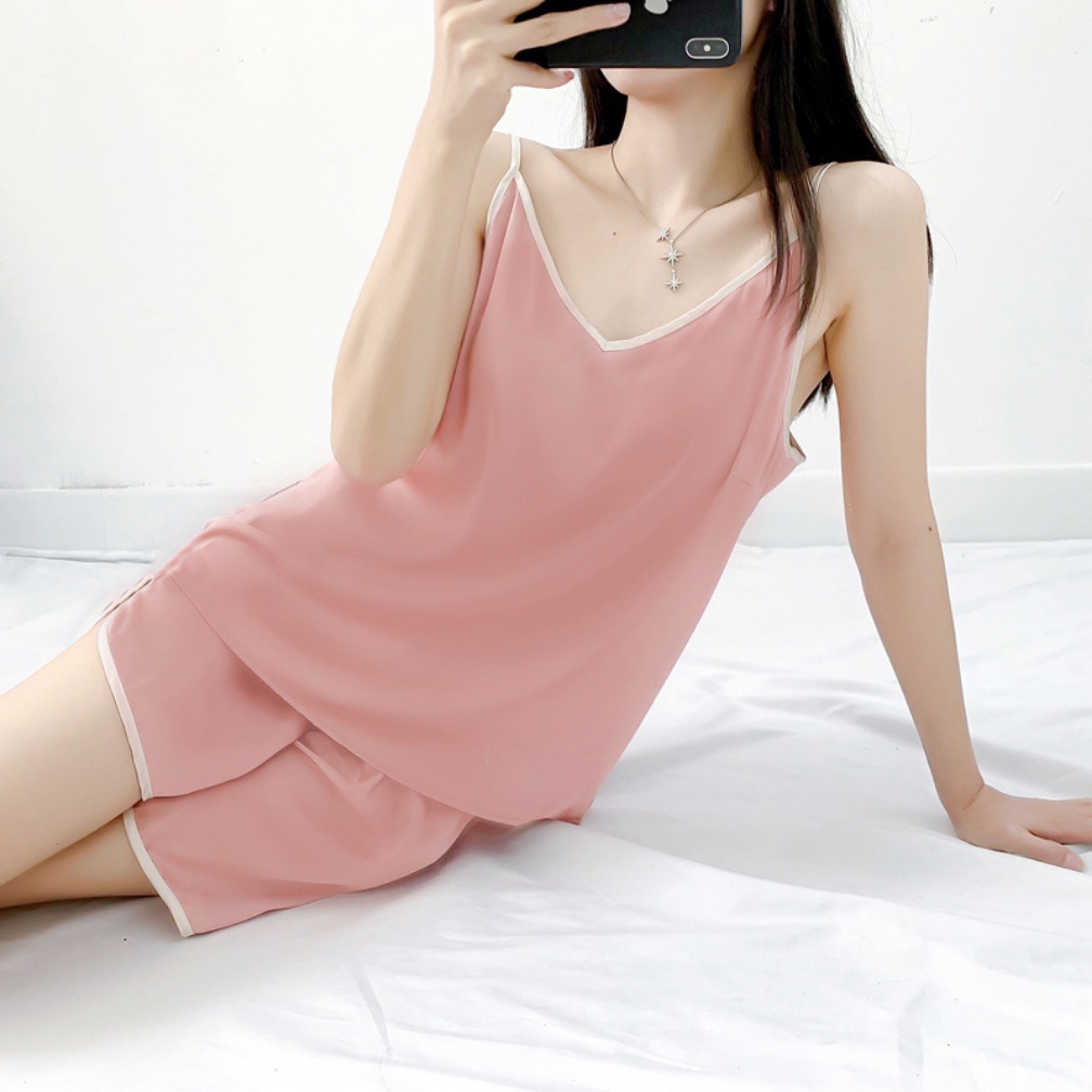 Bộ đồ ngủ nữ 2 dây Timo cao cấp chất cotton lụa đẹp mặc nhà form rộng quần ngắn dễ thương, sexy BNN005