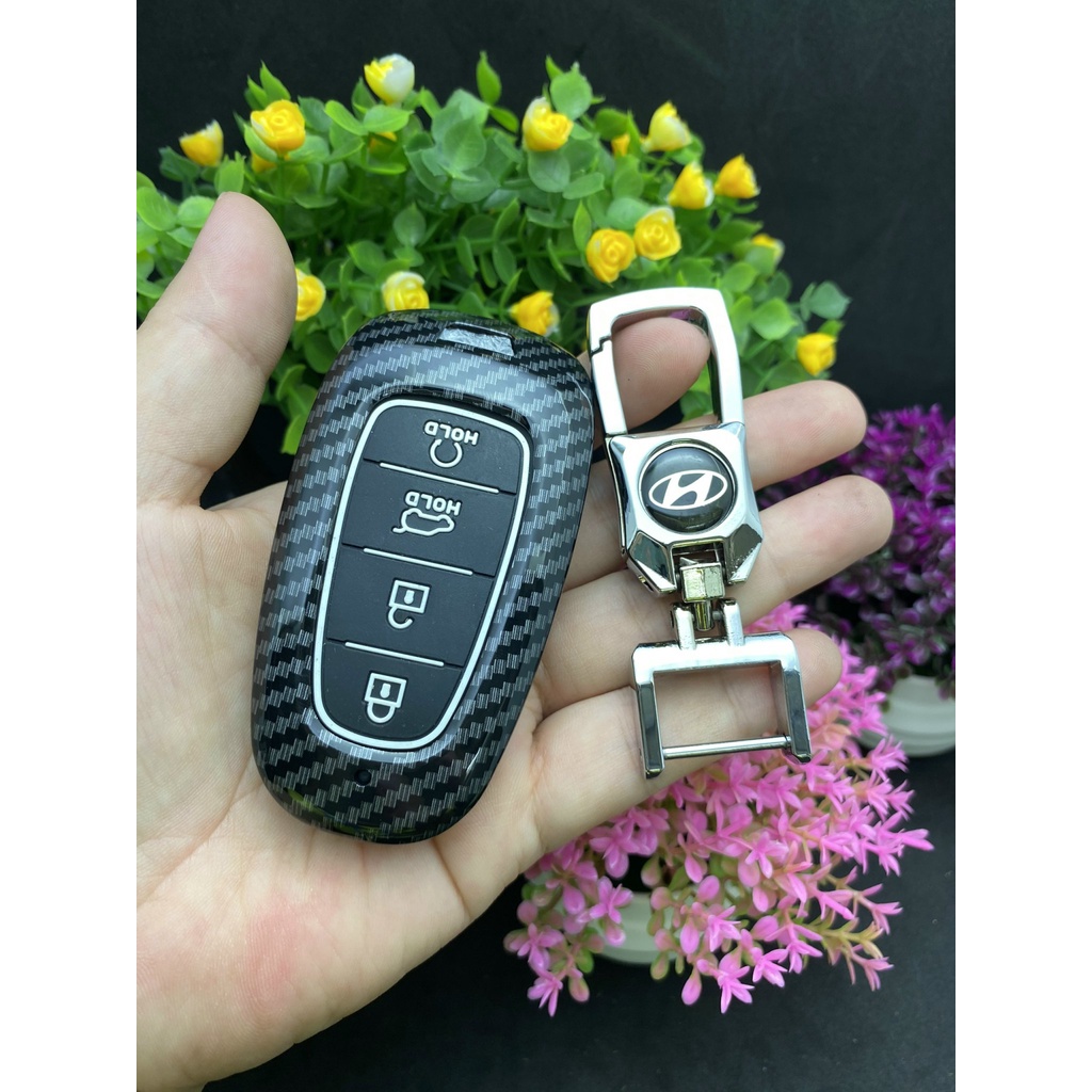 Ốp chìa khóa các bon xe santafe 2021 và Tuson 2022