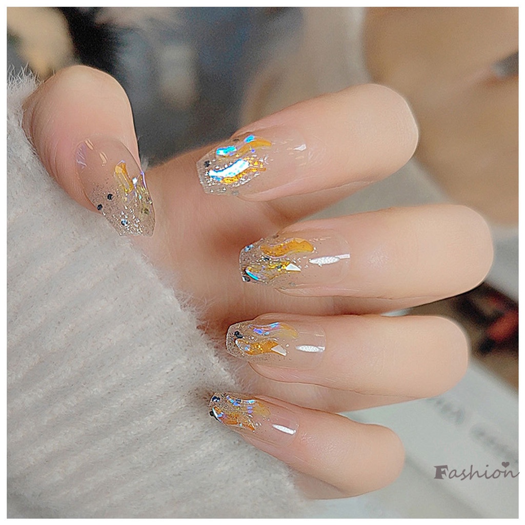 Bộ Móng Tay Giả Bán Trong Suốt 3D Mềm Mại Màu Hồng Cho Nữ