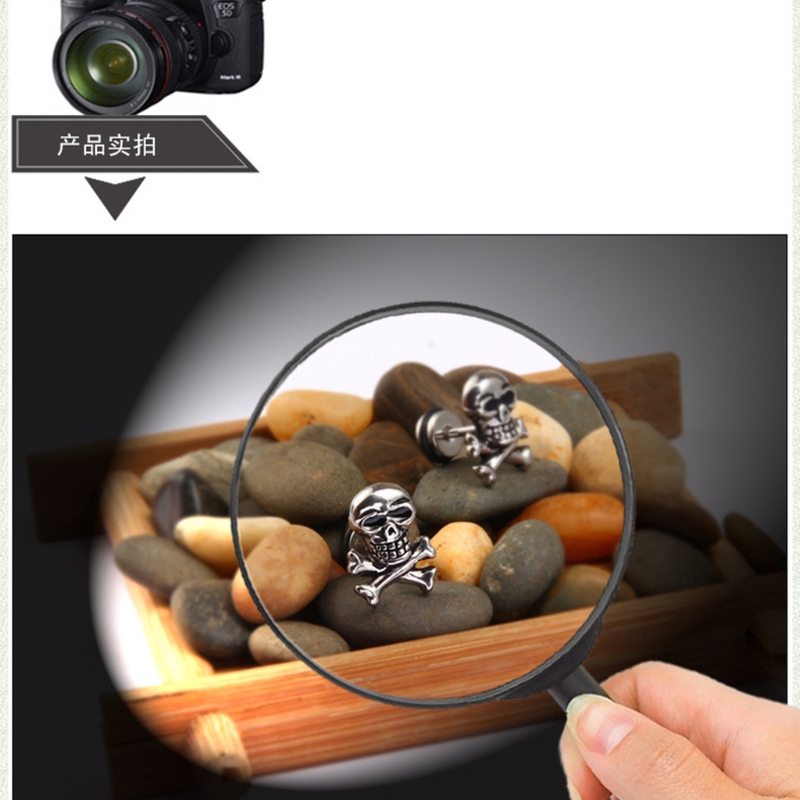 Bông Tai Hình Đầu Lâu Phong Cách Retro Cá Tính Độc Đáo