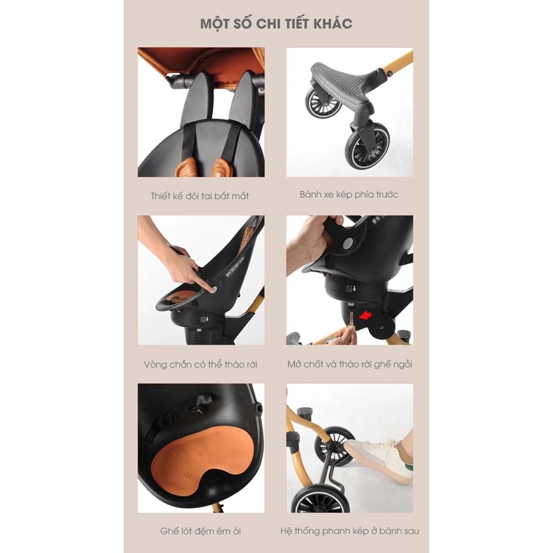 XE ĐẨY BABAOHAO V5B, V8 GẬP GỌN ĐI CHƠI CHO BÉ YÊU