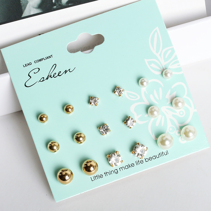 Bộ 9 Đôi Bông Tai Thời Trang Dành Cho Nữ