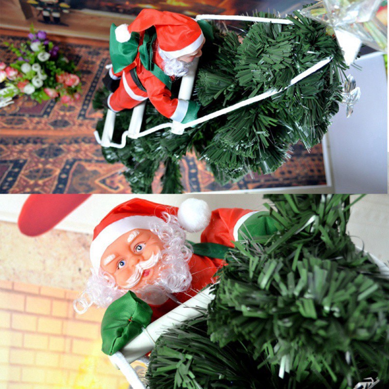 Đồ trang trí giáng sinh ông già Noel leo thang hợp để treo lên cây thông Noel