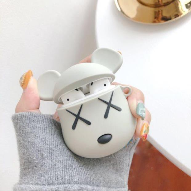 Case Airpods 2 Pro i7/i9/i12 - Vỏ Bao Đựng Bảo Vệ Ốp Tai Nghe, Sillicone Dẻo Chống Bám Bẩn Gấu Kaws -Pk.vn