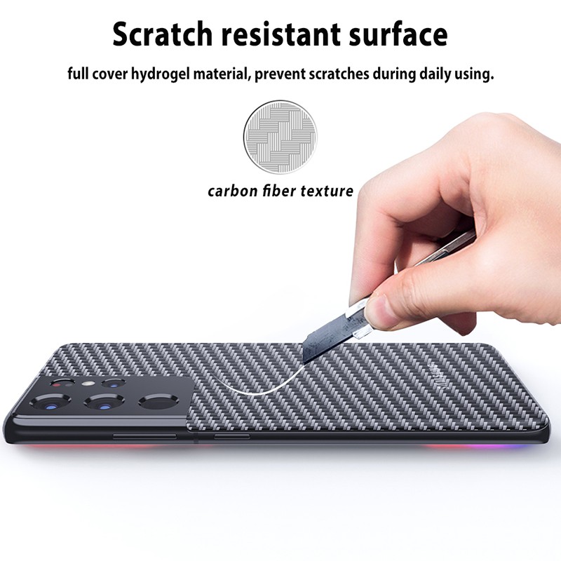5 cái For Samsung Galaxy S24 S23 S22 S21 S20 Ultra S10 Plus Fe 5G S10e Lite 5G Mô hình sợi carbon Mờ lưng Phim dán phía sau Phim bảo vệ mềm