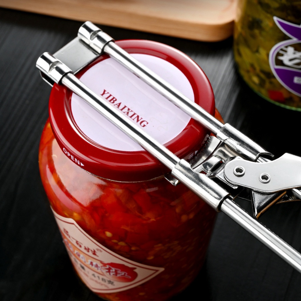 Dụng cụ mở nắp chai lọ bằng thép không gỉ có thể điều chỉnh đa năng