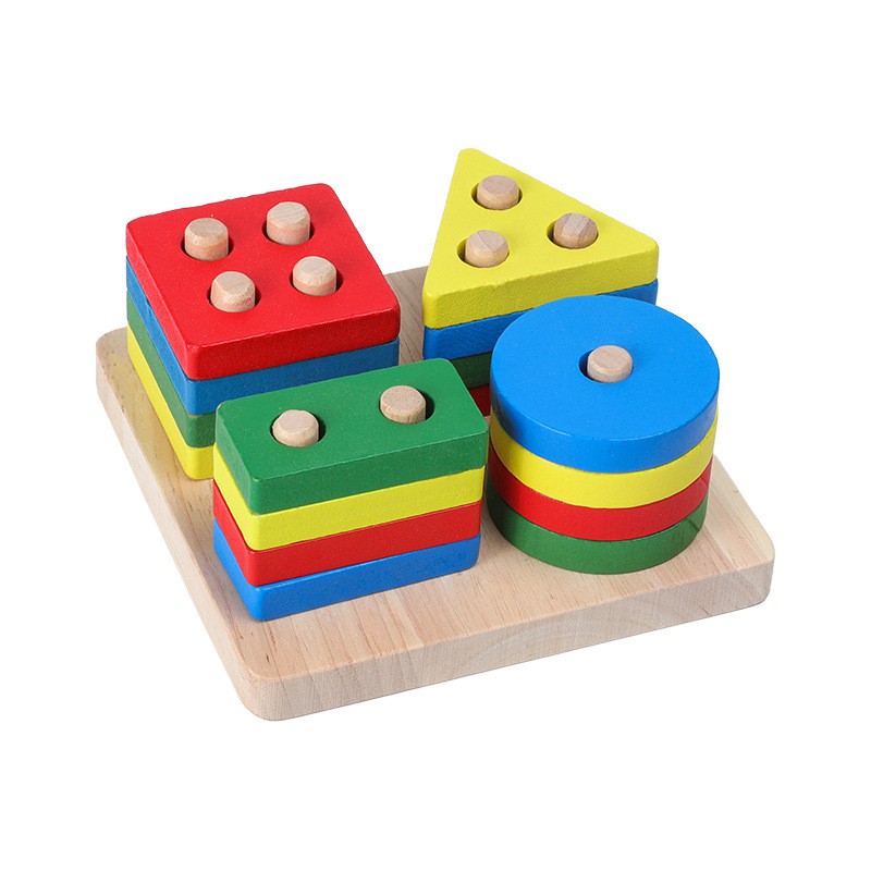 [Combo 4in1] Combo 4 món đồ chơi gỗ cho bé phát triển trí tuệ, giáo cụ Montessori - BEOSMART