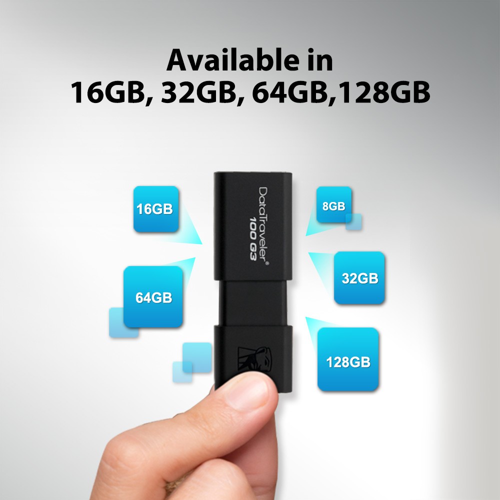 [Mã ELFLASH3 hoàn 10K xu đơn 20K] USB Kingston DT100G3 16GB