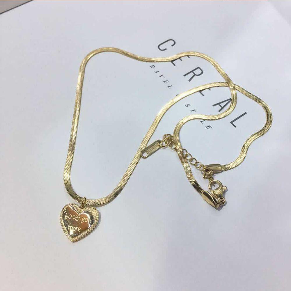 Vòng cổ Mạ Vàng 2K Mặt Hình Trái Tim Phong Cách Hip Hop Thời Trang Cho Nữ