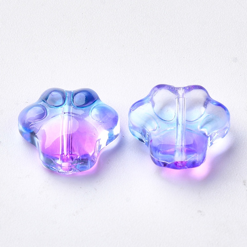 Charm chân mèo Hologram xỏ lỗ hai đầu 13* 14mm