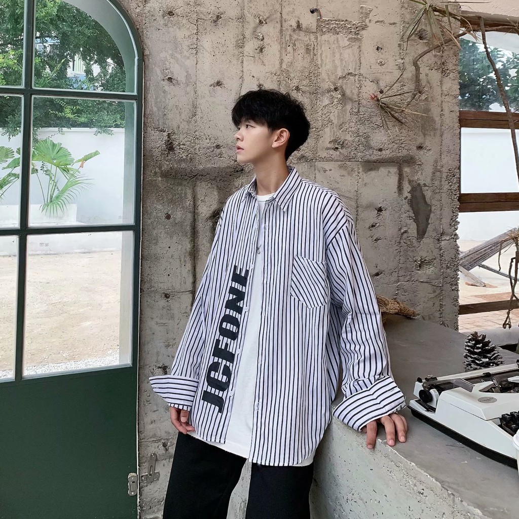 Men's dynamic style long-sleeved striped shirt | BigBuy360 - bigbuy360.vn