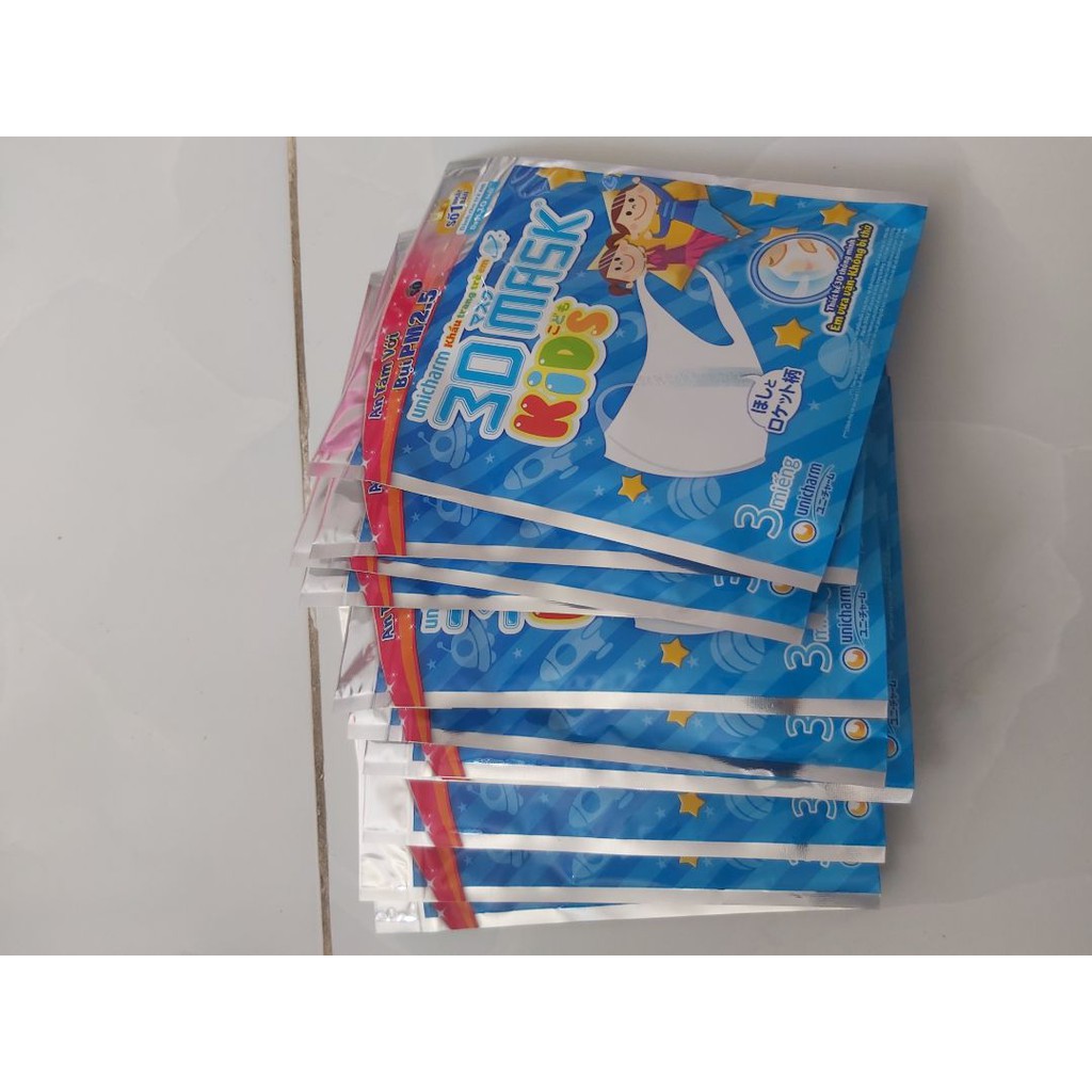 Combo 10 túi Khẩu trang trẻ em Unicharm 3D mask (3 chiếc/túi) | BigBuy360 - bigbuy360.vn