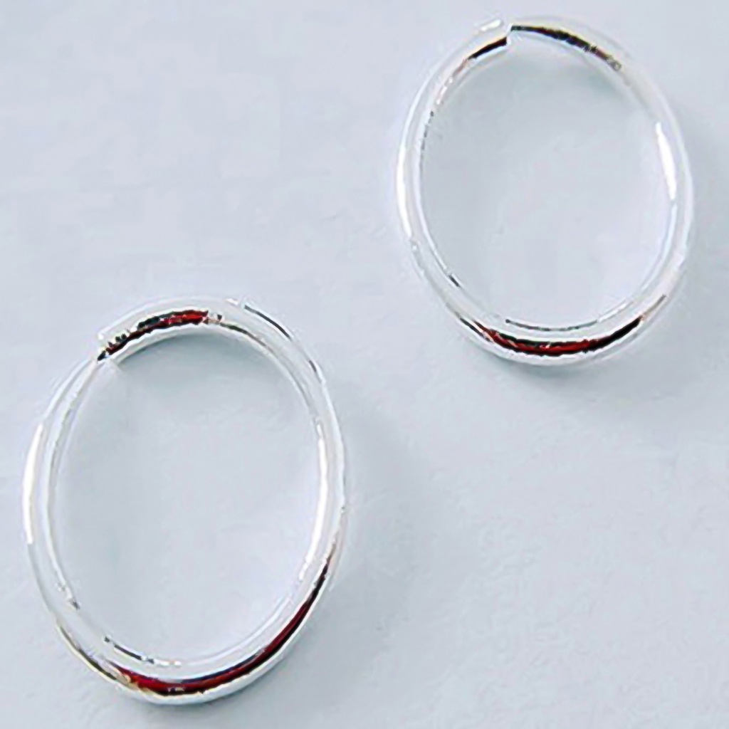 Đôi hoa tai tròn mịn vân sóng nhỏ / lớn thiết kế đơn giản thời trang cho nữ