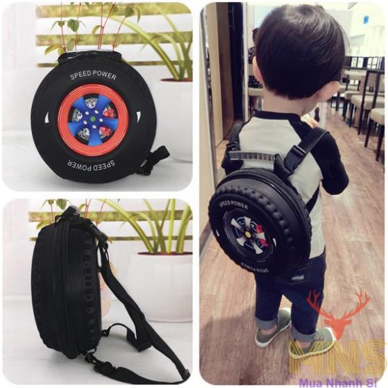 💎FREESHIP💎 Balo 3D Hình Bánh Xe Dành Cho Bé