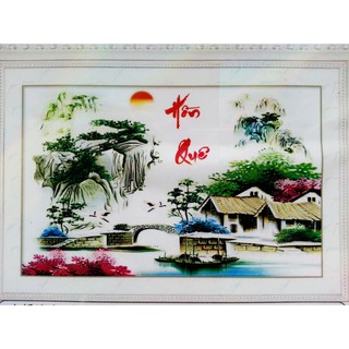 Tranh đính đá phong cảnh hồn quê YN5196