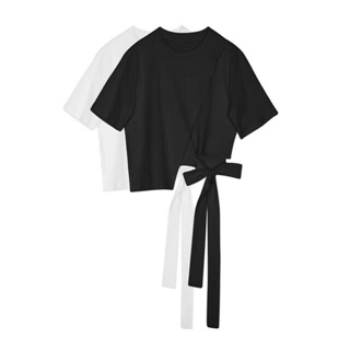 Áo thun thắt nơ eo ulzzang (ẢNH THẬT Ở CUỐI)