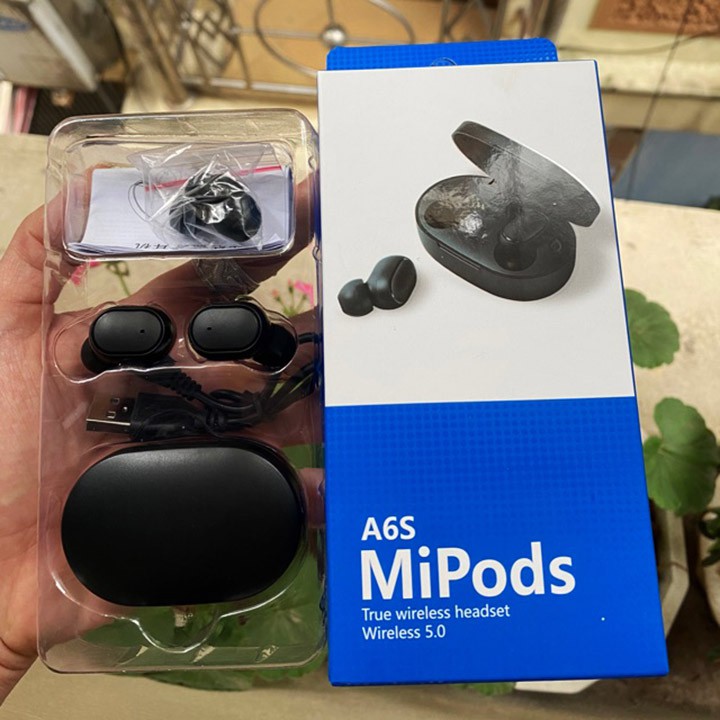 Tai nghe Bluetooth MiPods A6S, âm thanh chất lượng, pin trâu, chống nước