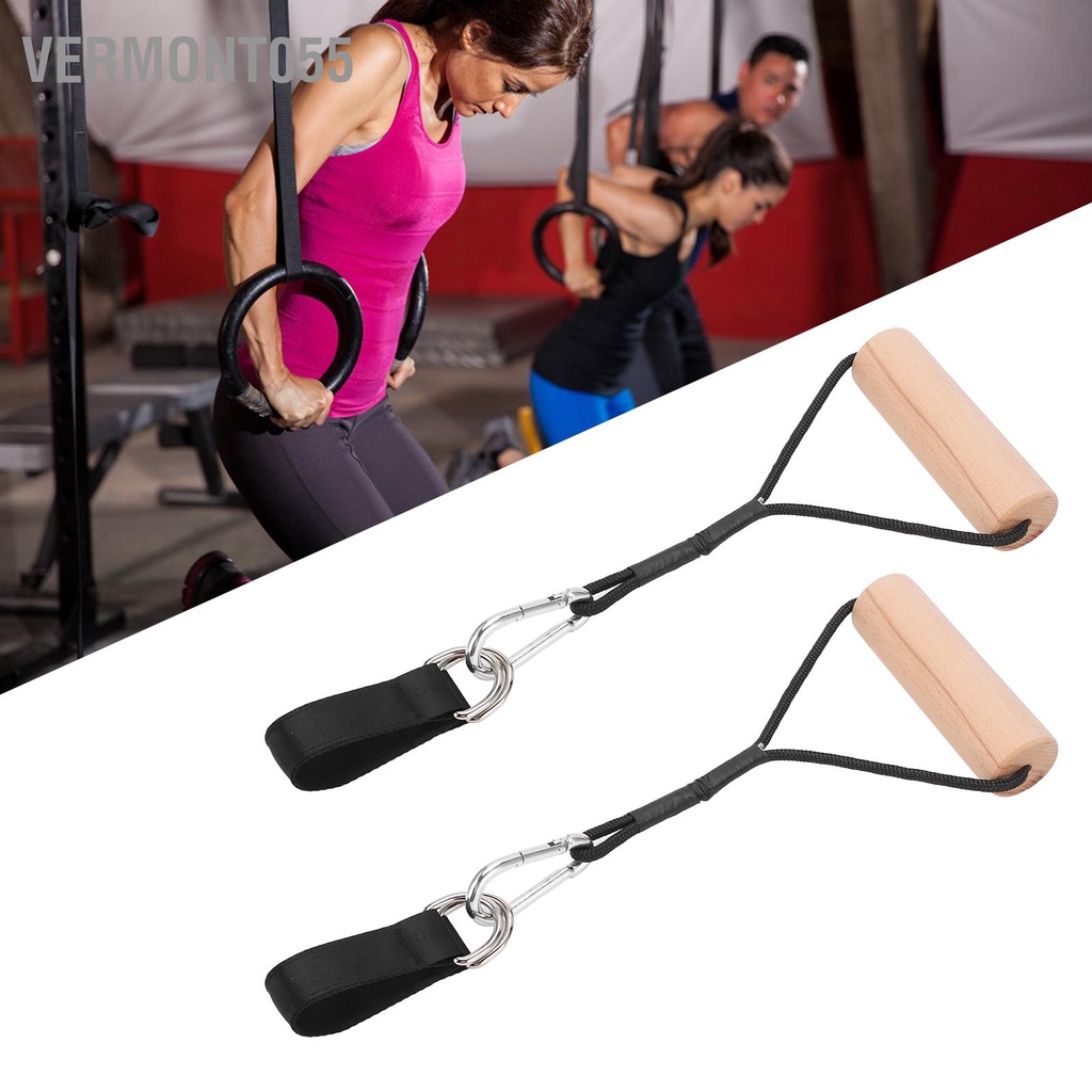 Vermont055  Pull Up Workout Handle Cằm Lên Gỗ Grips Heavy Duty Gym Weight Handles for Muscle Strengthening Fitness Machine