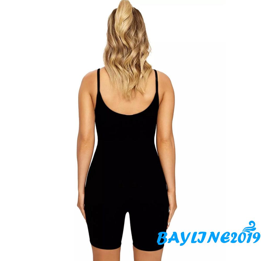 Áo Liền Quần Ngắn Hai Dây Màu Trơn Dáng Ôm Thời Trang Mùa Hè Dành Cho Bạn Nữ