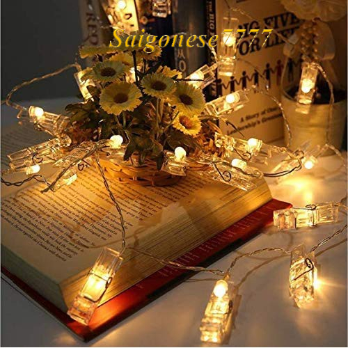 Xài Pin Hoặc Cắm Điện - Dây Đèn Kẹp Ảnh 3M 20 Kẹp Có Đèn Led Phát Sáng Decor Trang Trí Kẹp Ảnh Nghệ Thuật