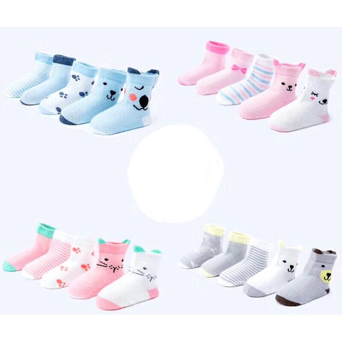 1 set 5 đôi tất cao cổ cho bé, Vớ cao cổ cho bé mẫu kid sock mẫu 2019