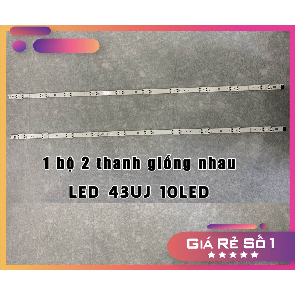 Thanh LED Tivi  43UJ 10LED - Lắp zin tivi LG 43UJ652 - 1 bộ 2 thanh giống nhau - LED MỚI 100% nhà máy | WebRaoVat - webraovat.net.vn