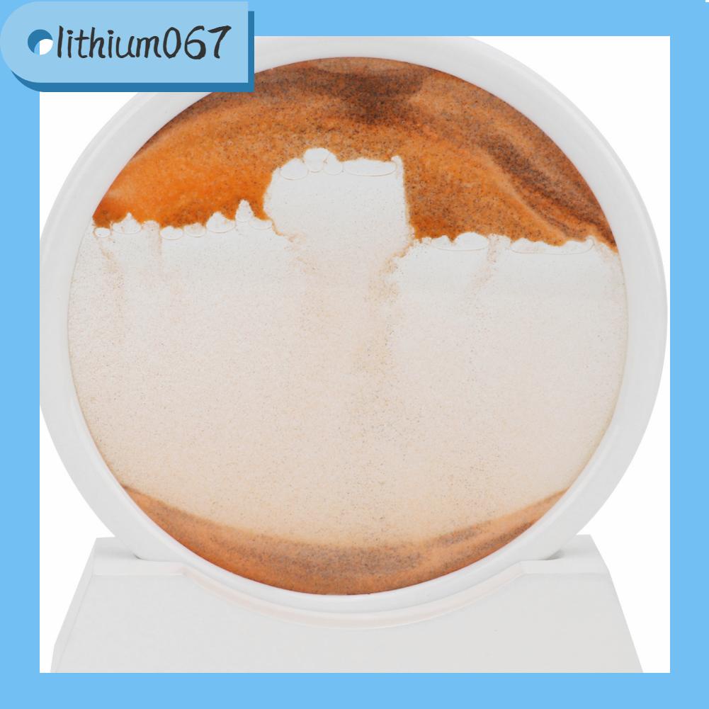 Lithium067 Chuyển động cát nghệ thuật tròn Khung trắng 3D Kính trong suốt cao không phai màu Màu sắc sống Bền chuyển lỏng