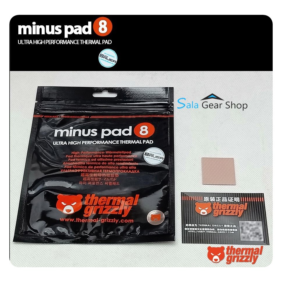 Miếng dán tản nhiệt Thermal Grizzly Minus Pad 8,High Performance Thermal Pad 30*30*0.5mm
