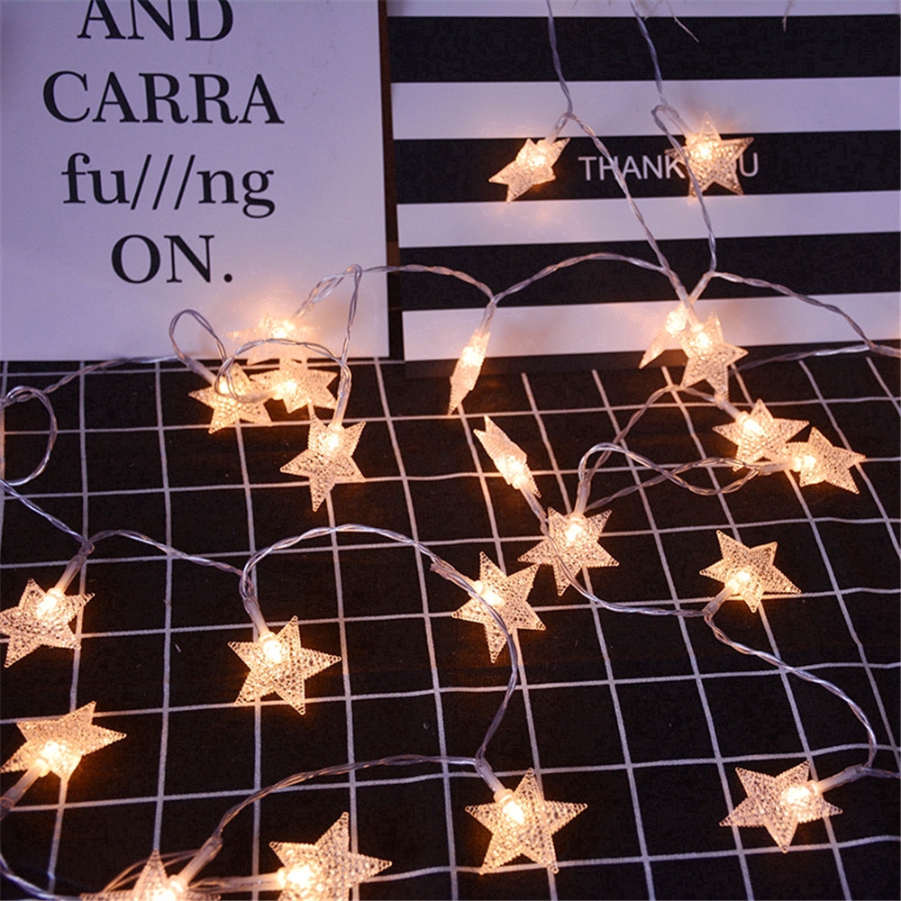 Dải đèn LED 3M 20 bóng hình ngôi sao trang trí tiệc cưới