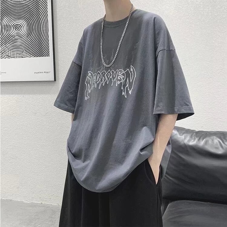 Áo Thun Ngắn Tay Dáng Rộng Thời Trang Mùa Hè Mới 2022 Dễ Phối Đồ Dành Cho Nam