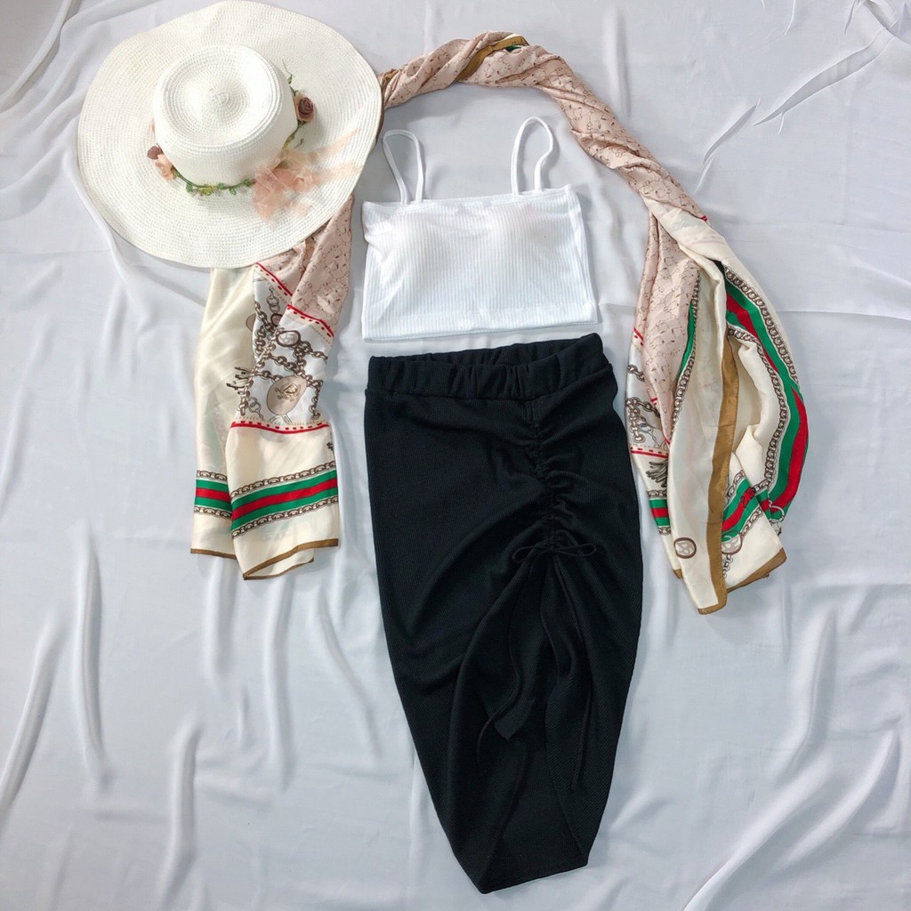 Chân váy chất thun mềm xinh rút dây 1 bên hot hit, chân váy nữ | BigBuy360 - bigbuy360.vn