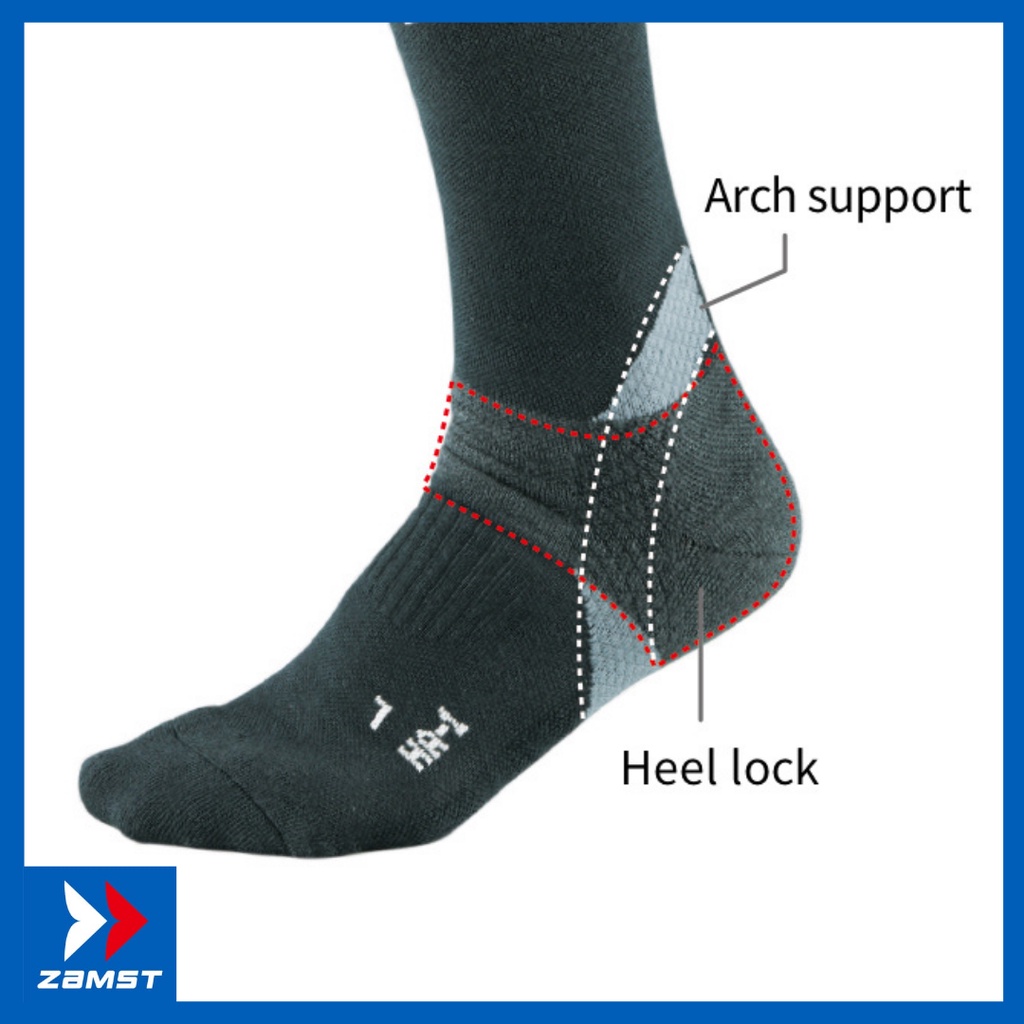 Vớ đa năng hỗ trợ nâng vòm, viêm cân gan chân, nén bắp chân ZAMST chính hãng  HA-1 Compression (Socks)