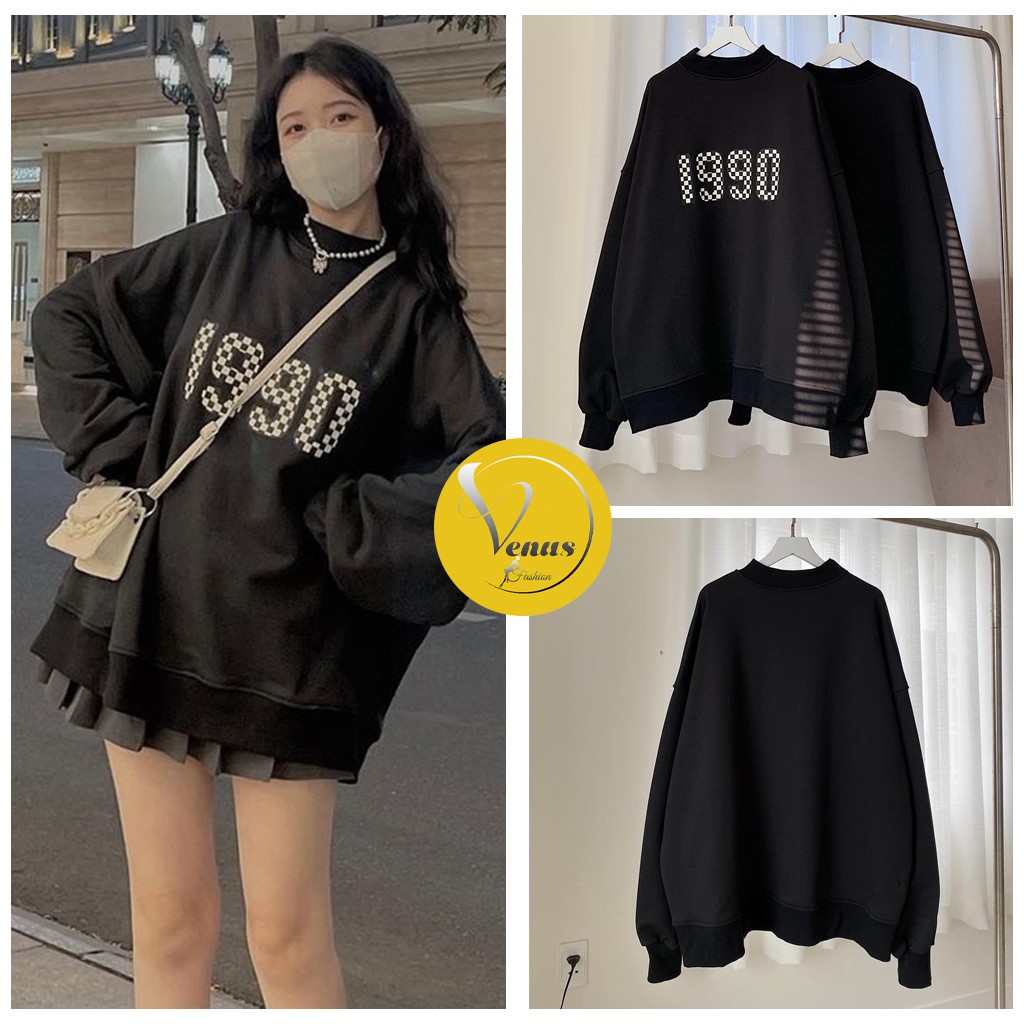 Áo Sweater Form Rộng VENUS áo nỉ nữ tay bồng hàn quốc - 1990