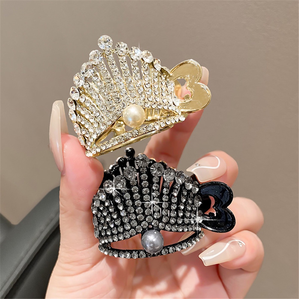 trâm cài tóc Kẹp Tóc Hình Vương Miện Đính Đá Ngọc Trai Nhân Tạo Phong Cách Hàn Quốc Thời Trang Mùa Hè Cho Nữ