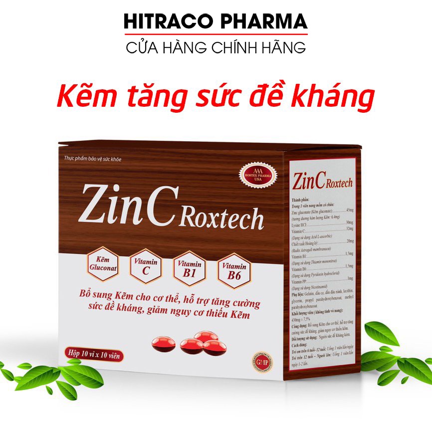 Viên kẽm zinc gluconate, vitamin C, B, PP tăng cường sức đề kháng, tăng cường sức khỏe - 100 viên