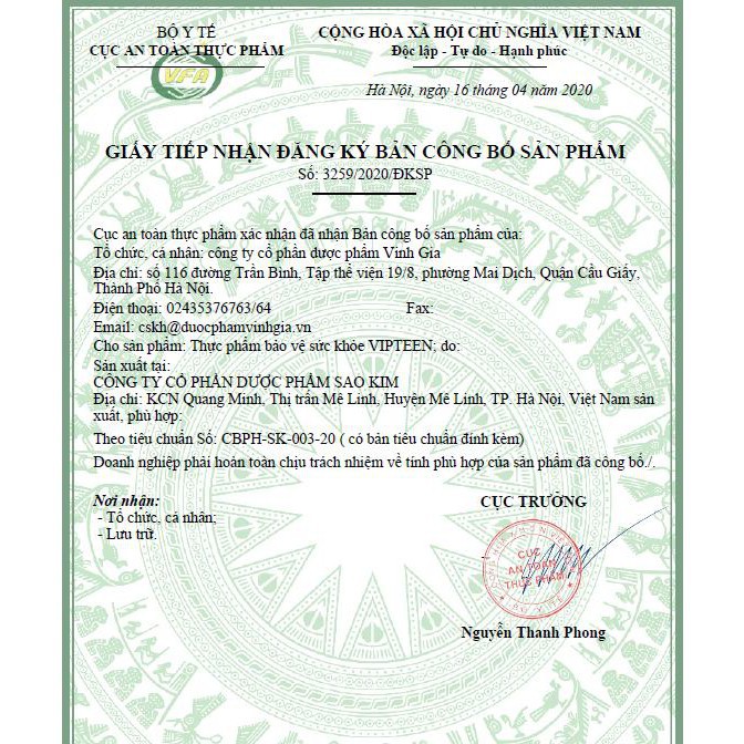 Vipteen mk7 Thực phẩm hỗ trợ tăng chiều cao hộp 20 viên