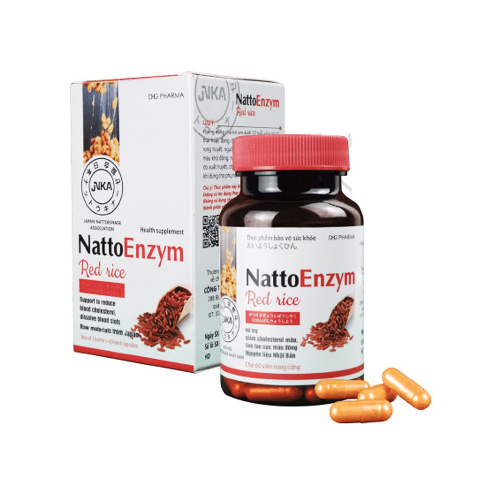 NattoEnzym Red rice Hỗ trợ giảm cholesterol và làm tan cục máu đông, giúp phòng ngừa đột quỵ - natto đỏ