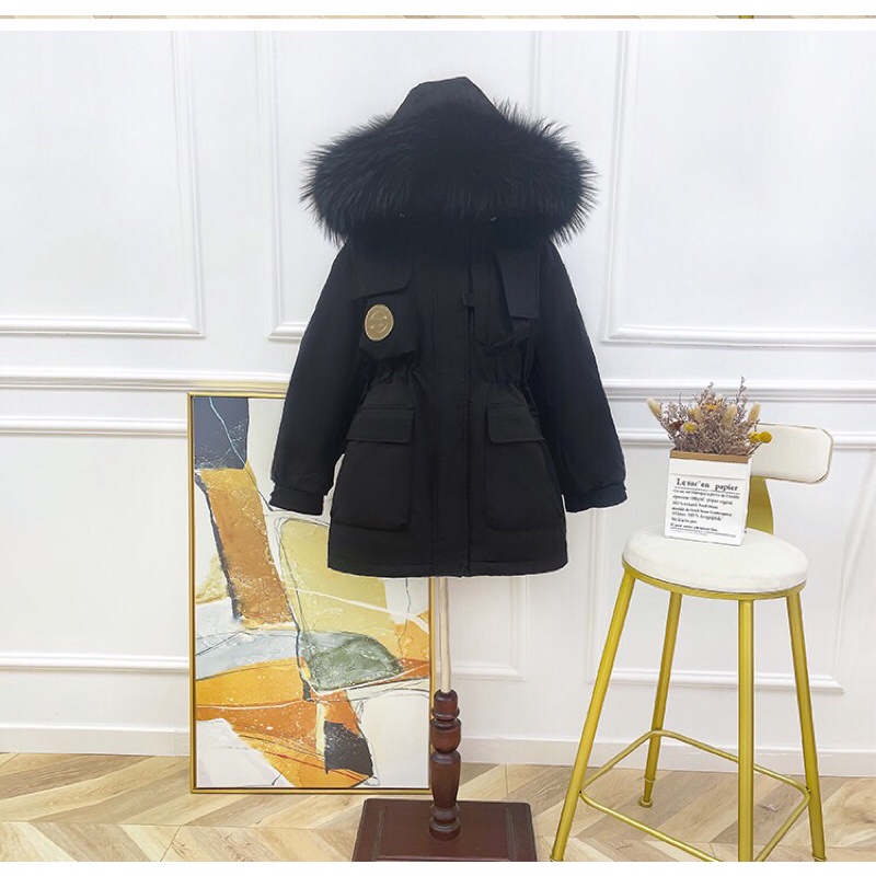 Áo phao lông vũ logo ngực