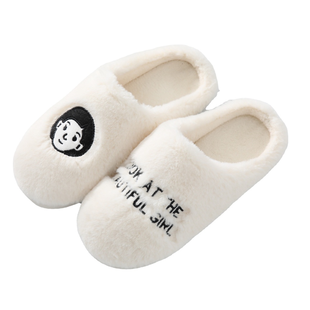 Dép lông giữ ấm chân có đế chống trơn mùa đông nam nữ unisex dành cho cặp đôi tình nhân-DBTG - Hàng mới về